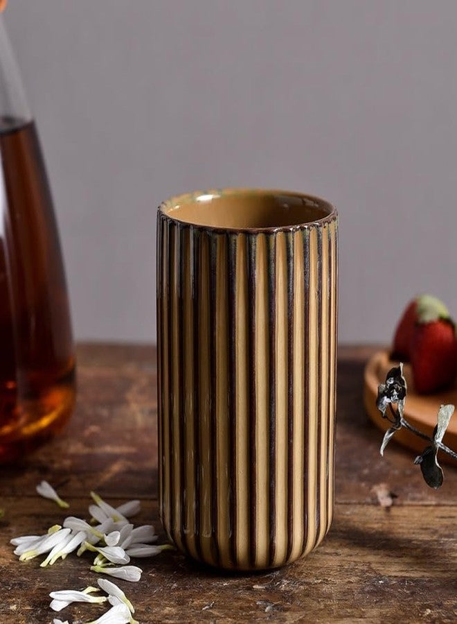 LILITURF Ceramic Vintage Toothbrush Holder, Brown - Image 4