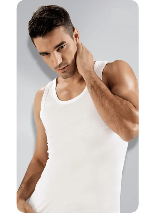 Elif Çamaşır Elif Camasir Namaldi 6 Pack Classic Ribana Men's Undershirt White