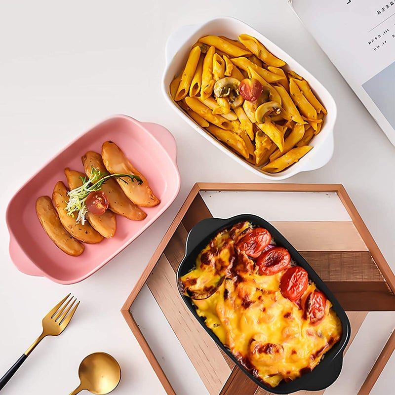 WE-CEF WECEF Porcelain Bakeware Set for Cooking 9 Inch Ceramic Baking Dish for Oven Individual Roasting Lasagna Pan Small Casserole Bakeware with Handle Pack 1 Blue - Image 3