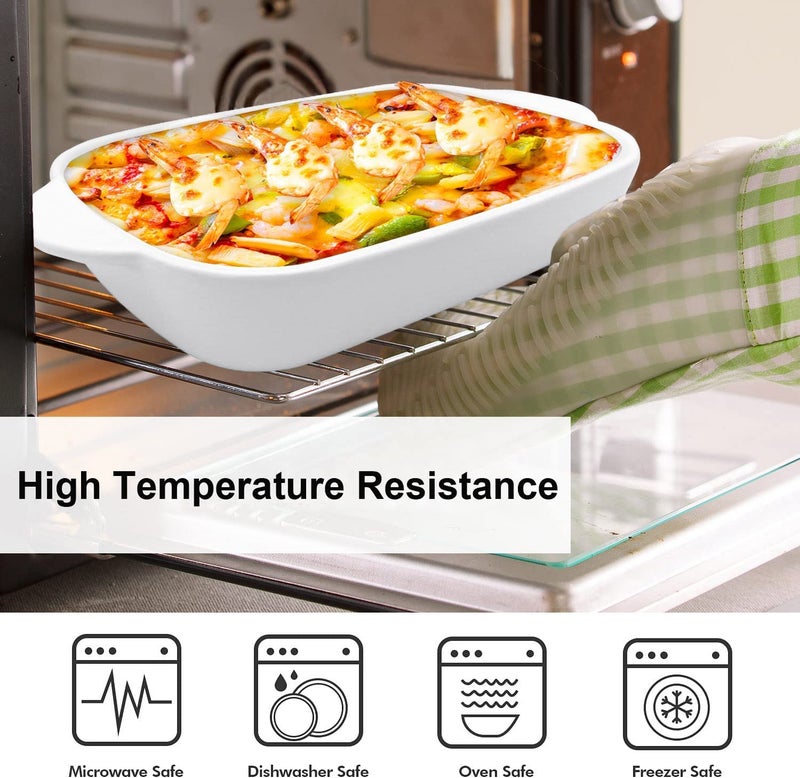 WE-CEF WECEF Porcelain Bakeware Set for Cooking 9 Inch Ceramic Baking Dish for Oven Individual Roasting Lasagna Pan Small Casserole Bakeware with Handle Pack 1 Blue - Image 5