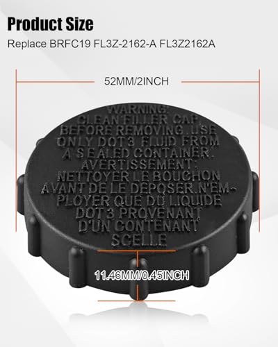 QAGGUM Brake Reservoir Cap Fit for Ford F150 2015-2019 Expedition 2018-2021 Lincoln Navigator 2018-2021, Reservoir Tank Cap Replace BRFC19 FL3Z-2162-A FL3Z2162A - Image 2