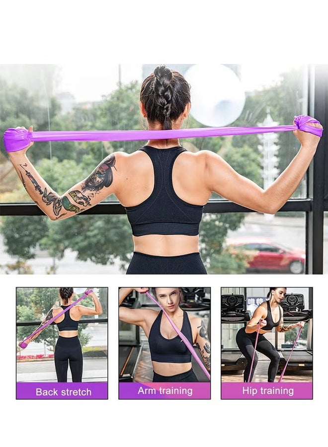 ULHYC 5-Piece Resistance Bands Set Resistance Exercise Band 150*15*4.5cm for Physiotherapy, Strength Training & Fitness Workouts, Pilates, Stretching and Yoga Physical Therapy Fitness, Pink,Blue,Green,Yellow,Purple - Image 5