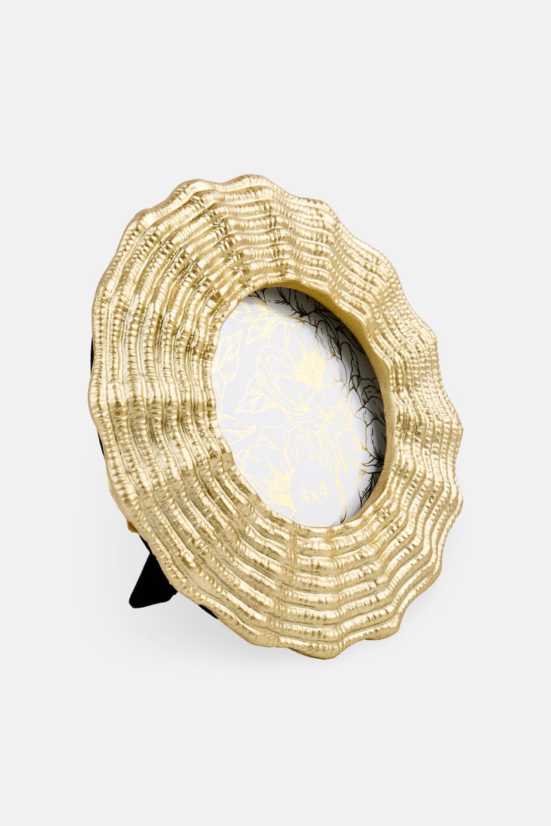 Enchante Accessories إطار صور دائري من الراتنج الشمبانيا 4 × 4 سم، ذهبي - Image 3