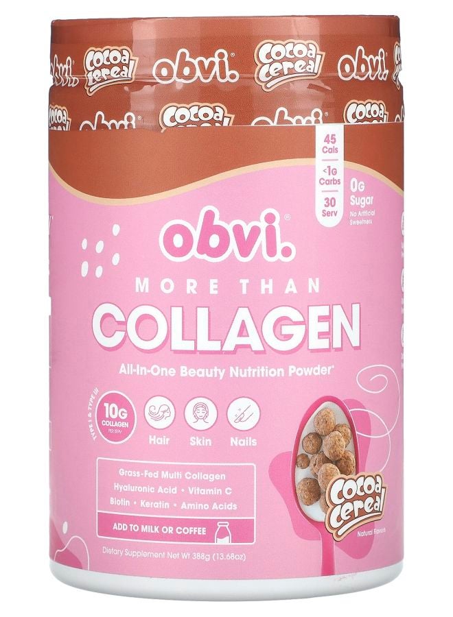More Than Collagen All-In-One Beauty Nutrition Powder Cocoa Cereal 13.68 oz (388 g)
