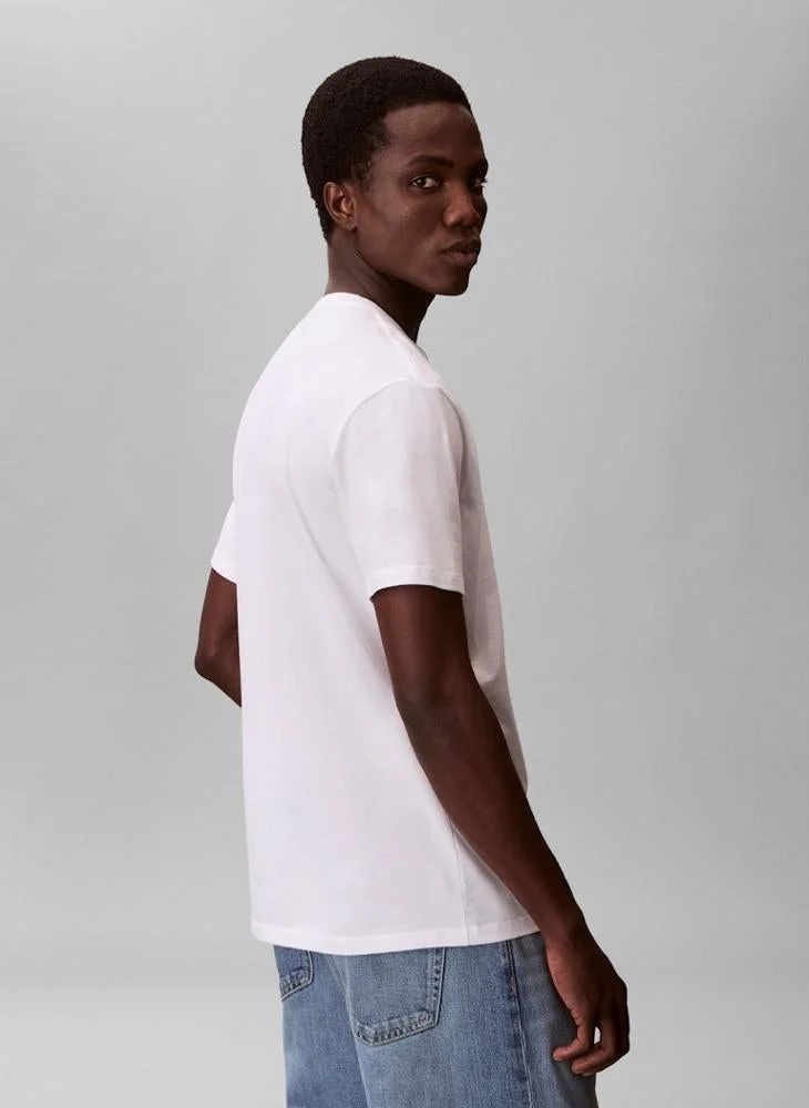 CALVIN KLEIN Distressed Monogram Logo T-Shirt