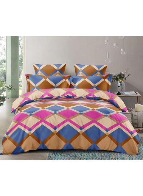 Kuber Industries Checkered Design Microfibre Reversible Comforter, Double (Yellow & Grey 150 GSM)-CTKTC033152