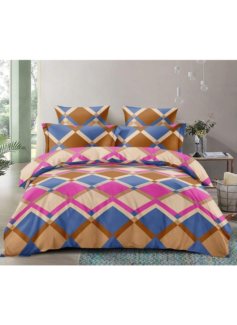 Kuber Industries Checkered Design Microfibre Reversible Comforter, Double (Yellow & Grey 150 GSM)-CTKTC033152