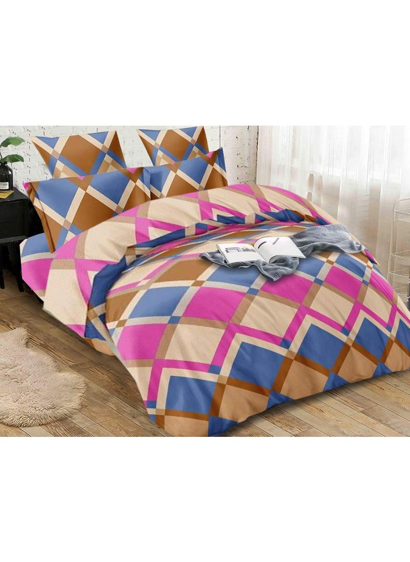 Kuber Industries Checkered Design Microfibre Reversible Comforter, Double (Yellow & Grey 150 GSM)-CTKTC033152