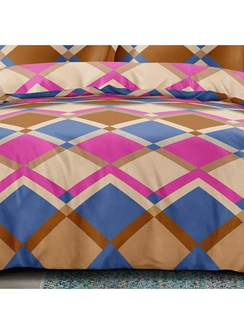 Kuber Industries Checkered Design Microfibre Reversible Comforter, Double (Yellow & Grey 150 GSM)-CTKTC033152