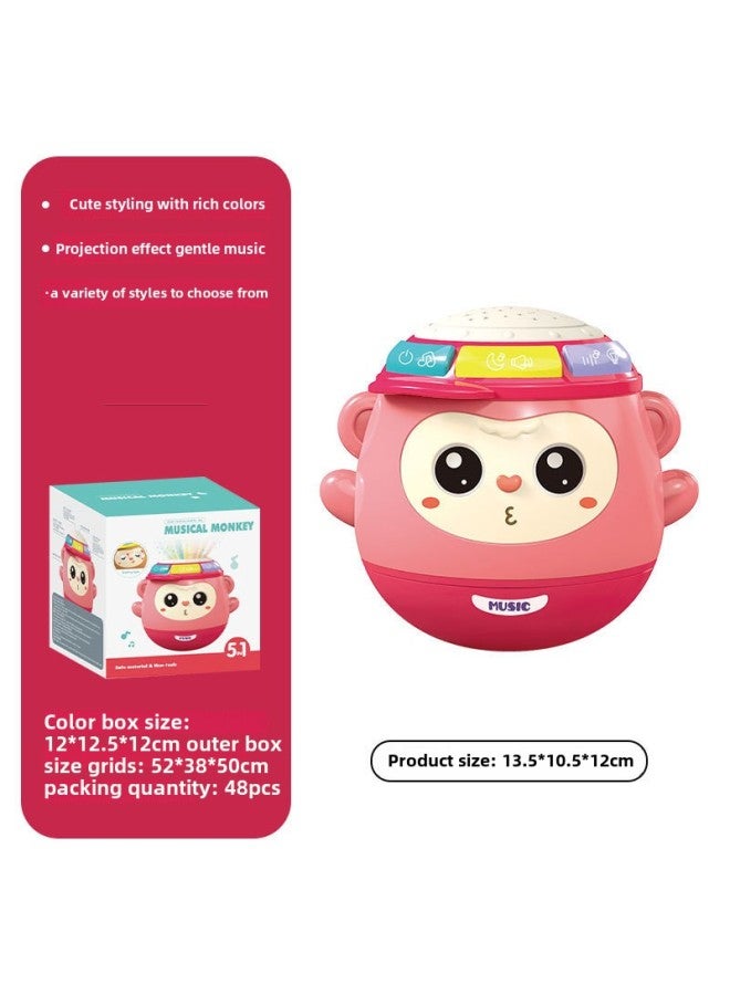 Beiying Children's Tumbler Hand Drumming Puzzle Early Education 0-3 Year Old Baby Toy Music Baby Drumming-Color:Cute Monkey-pink (sealed Box)  - Image 1