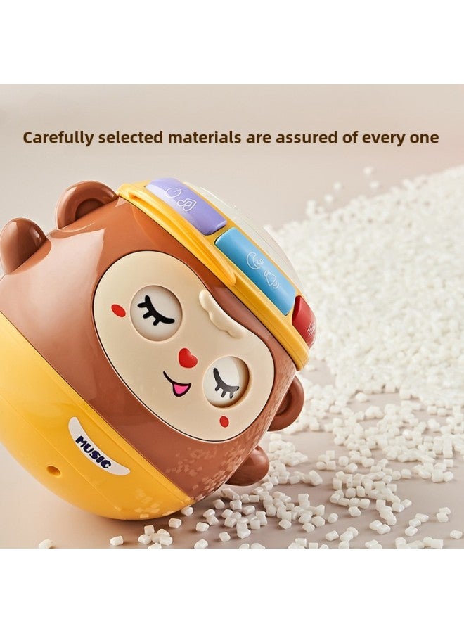 Beiying Children's Tumbler Hand Drumming Puzzle Early Education 0-3 Year Old Baby Toy Music Baby Drumming-Color:Cute Monkey-pink (sealed Box)  - Image 4
