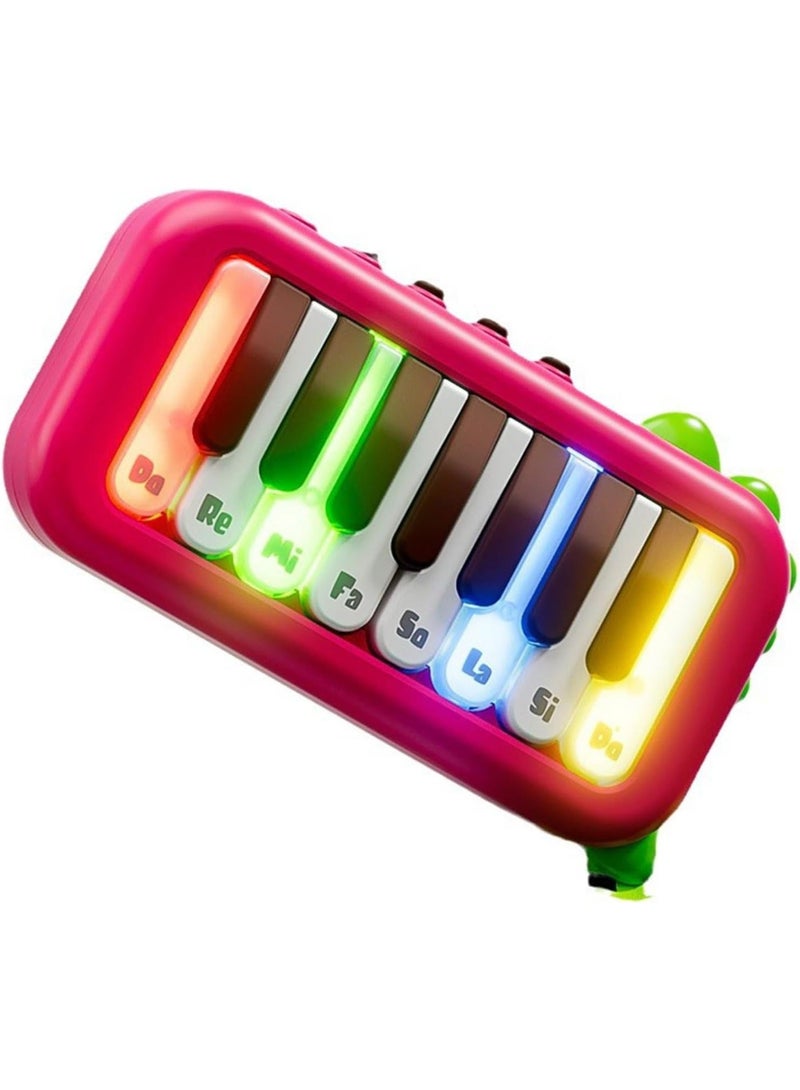 Uthriyya Mini Piano Keyboard Musical Toy for Kids, 15 Keys Baby Piano , Learning Piano with  Sheet Music Card for Infants 3+ Years Boys Girls (pink) - Image 1