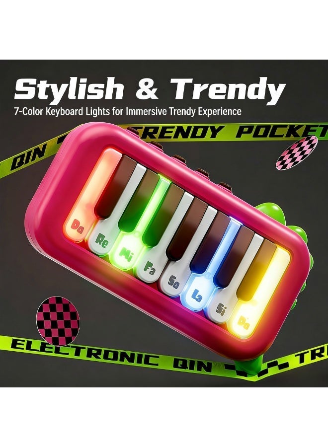 Uthriyya Mini Piano Keyboard Musical Toy for Kids, 15 Keys Baby Piano , Learning Piano with  Sheet Music Card for Infants 3+ Years Boys Girls (pink) - Image 2