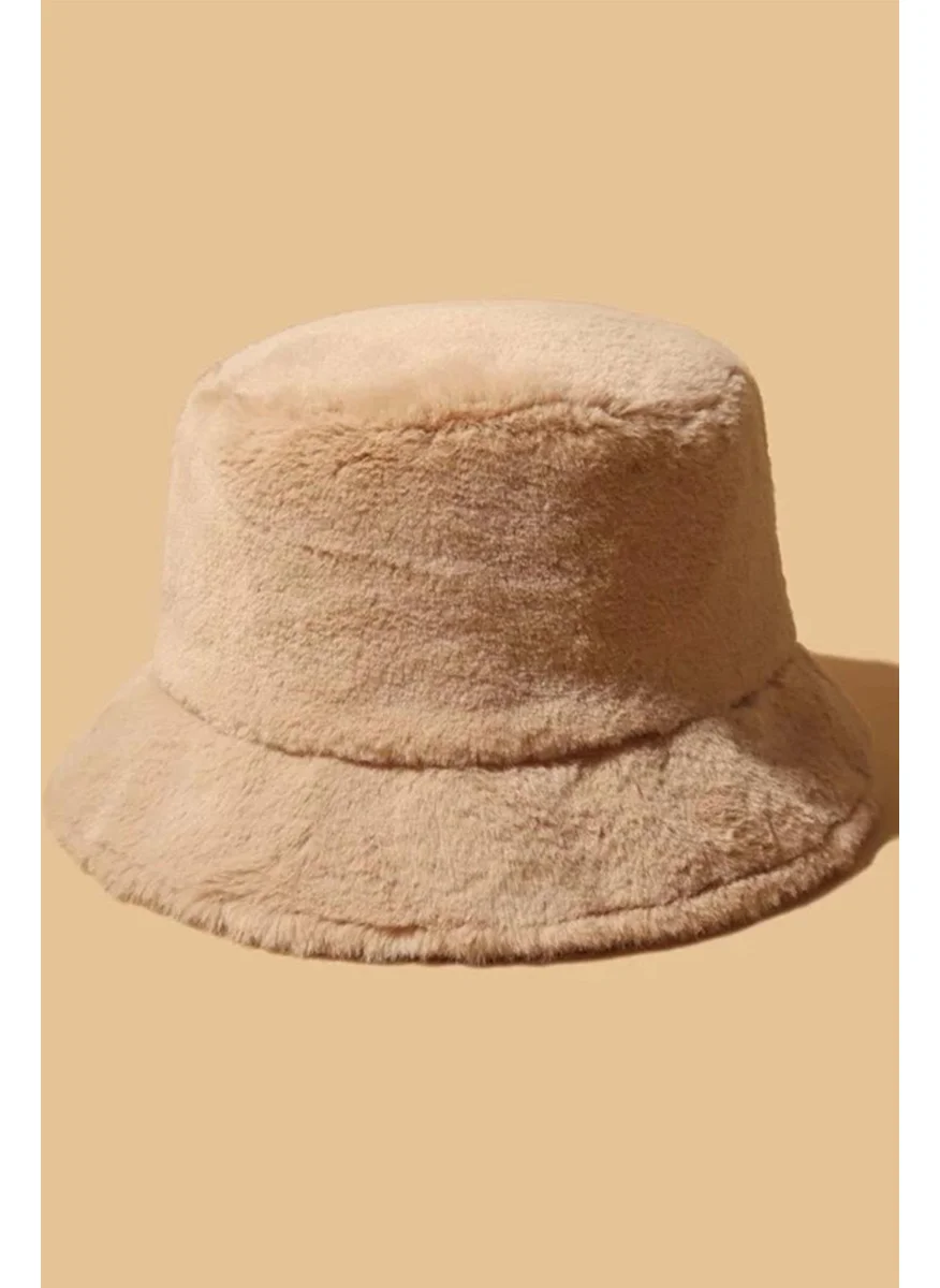 باهلس Camel Plush Soft Textured Bucket Hat