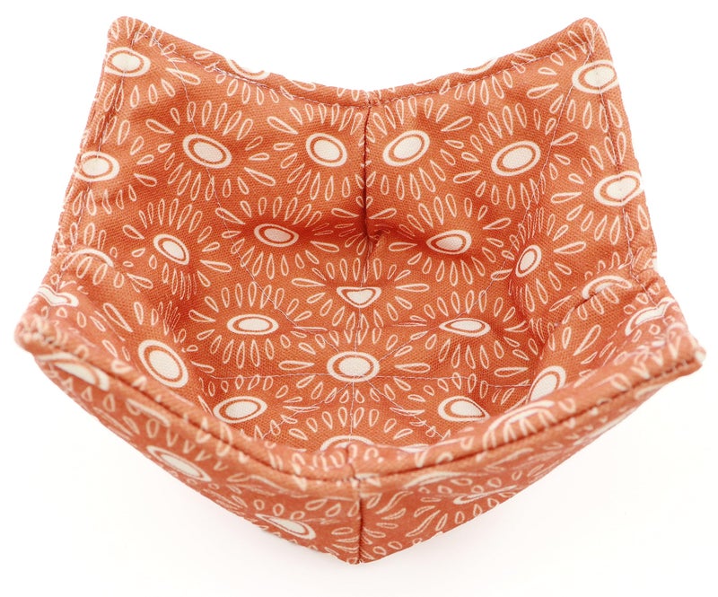 Rogitu Cotton Microwavable Bowl Cozy  Microwave-Safe Hot Bowl Holders  Soup Bowl Cozy Hot Pads (Retro Flower) - Image 4