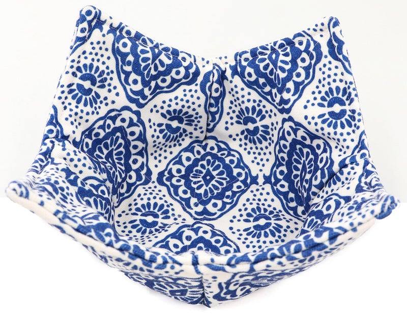 Rogitu Cotton Microwavable Bowl Cozy  Microwave-Safe Hot Bowl Holders  Soup Bowl Cozy Hot Pads (Retro Flower) - Image 2