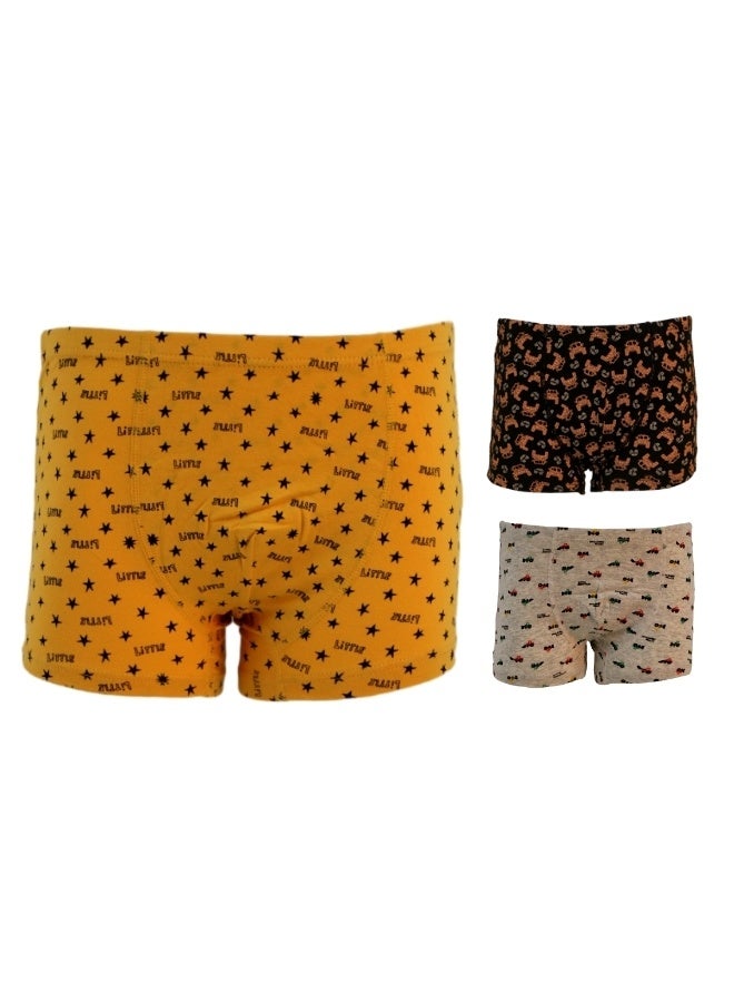 JOANNA JOANNA 970132 Boy's Car & Star Design Boxer Shorts 3-Pack Underwear, Multicolor  - Image 1