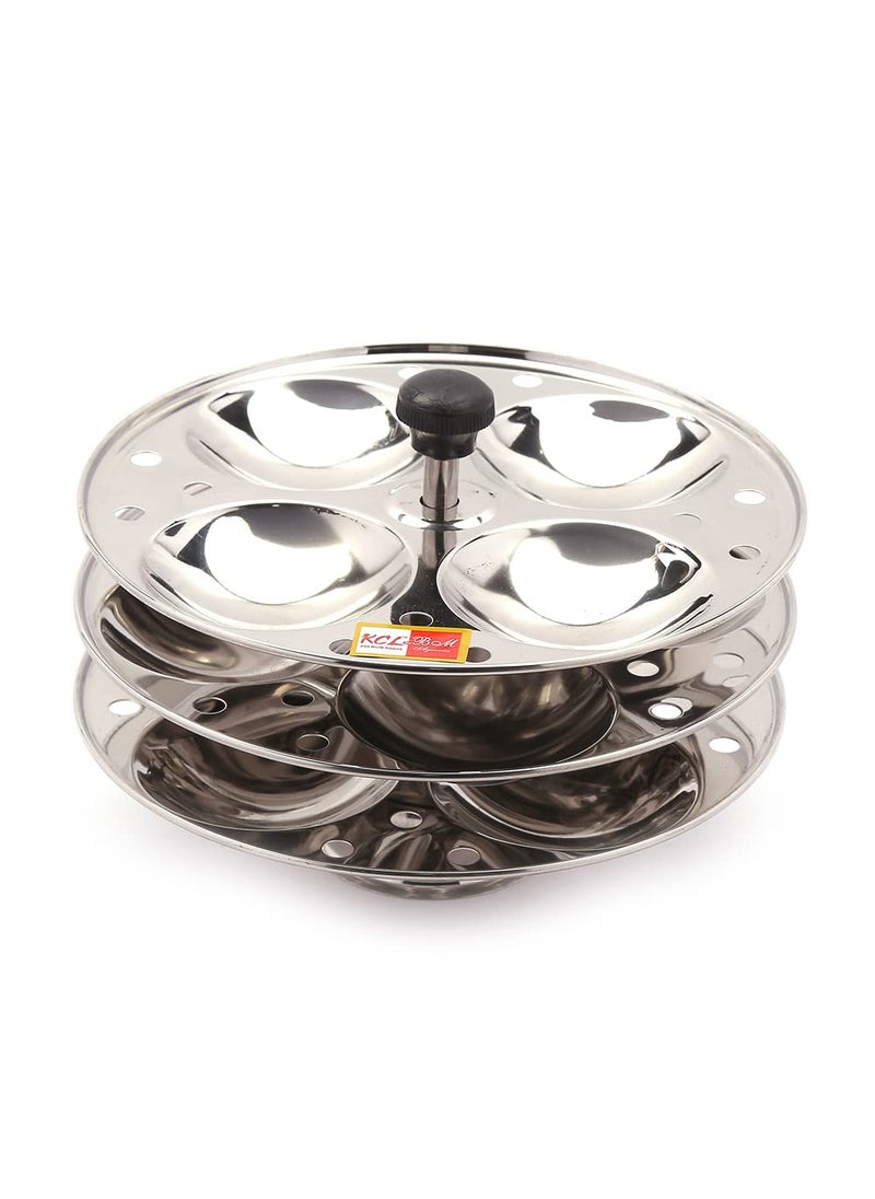 KCL KCL Stainless Steel Rapido Idli Stand for Idly Maker Pot (3 Plates/ 12 Idlis) - 1 Unit - Dimensions - 12 cm.  - Image 2