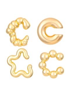 نيبمينينت European And American Style Simple New Fashion Earrings High Sense Temperament Suit Oval Hollow Electroplated Ear Clip 