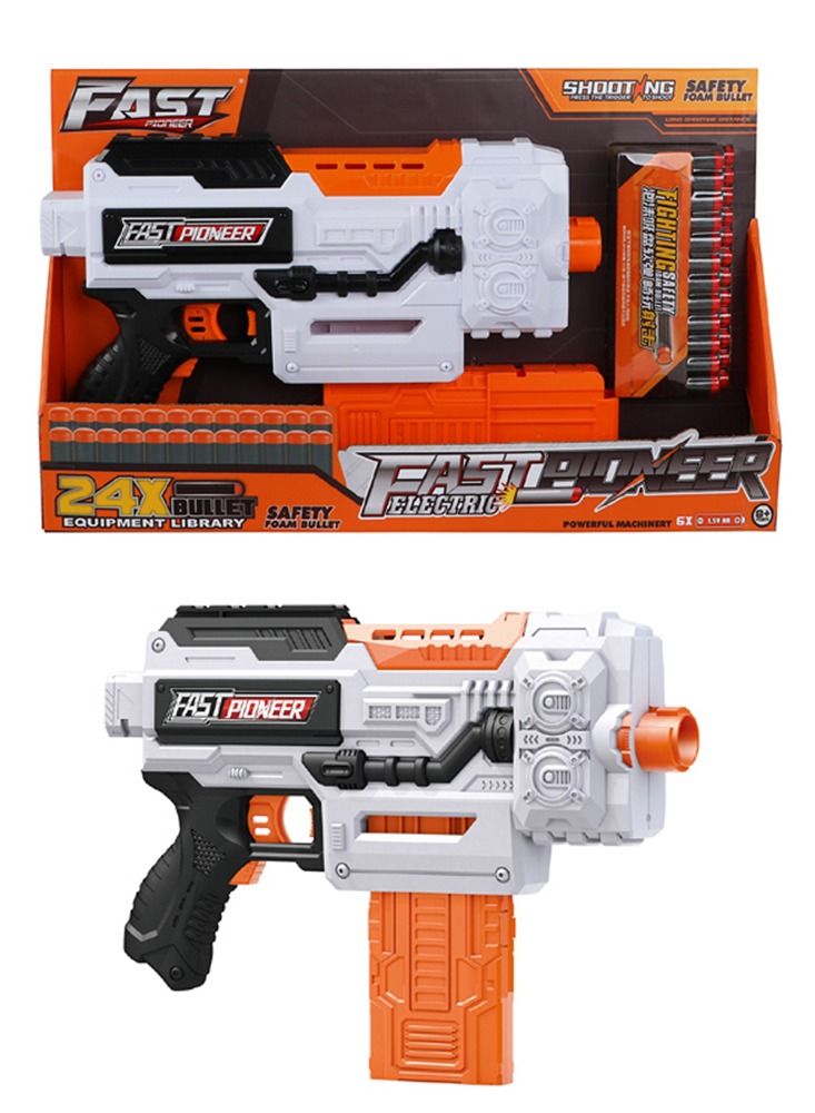 Fast Pioneer Electric Gun - Foam Bullet Blaster with 24X Bullet Capacity