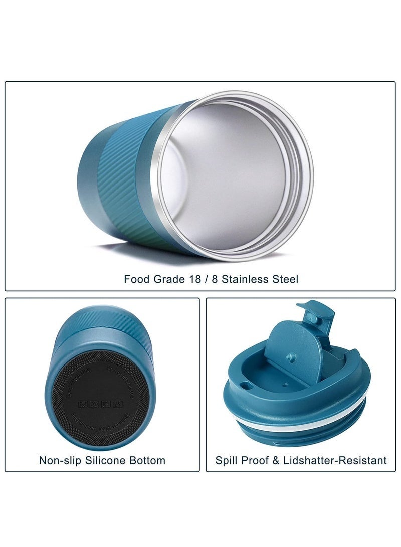 كيلا كوب قهوة للسفر مقاوم للانسكاب ومضاد للتسرب، سعة 16 أونصة، كوب قهوة معزول بغطاء لولبي، كوب قهوة حراري قابل لإعادة الاستخدام من الفولاذ المقاوم للصدأ، مناسب للمشروبات الساخنة والباردة - 510 مل، أزرق - Image 5