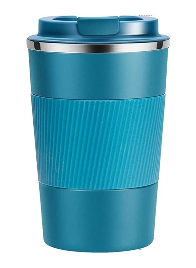 كيلا كوب قهوة للسفر مقاوم للانسكاب ومضاد للتسرب، سعة 16 أونصة، كوب قهوة معزول بغطاء لولبي، كوب قهوة حراري قابل لإعادة الاستخدام من الفولاذ المقاوم للصدأ، مناسب للمشروبات الساخنة والباردة - 510 مل، أزرق - Image 1