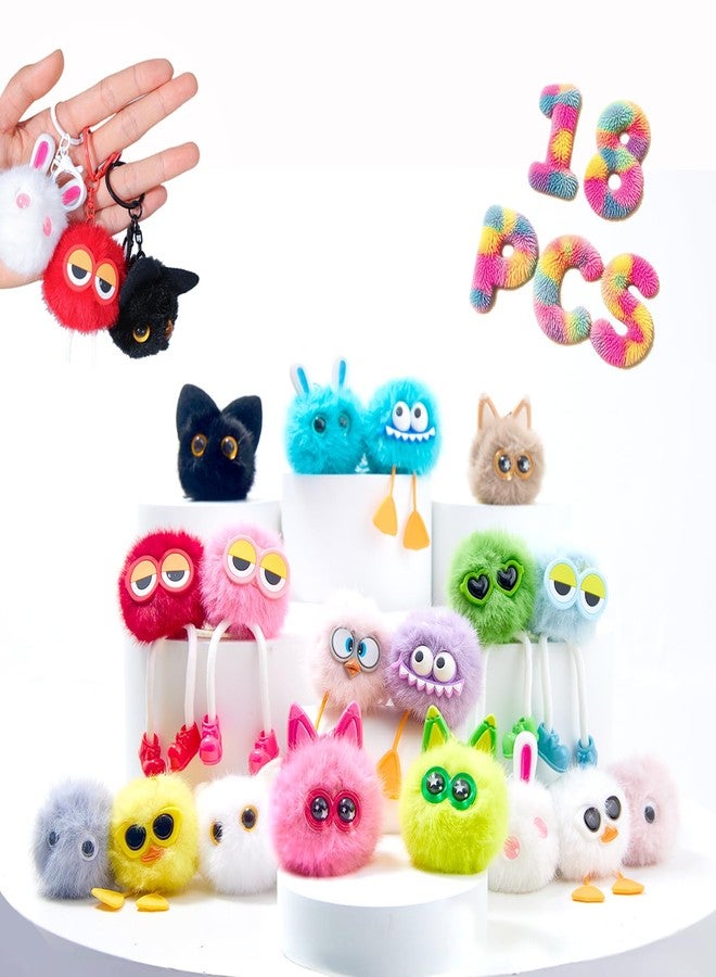 OMyFav 18 PCs Kids Keychains - Keychain Cute for Birthday Goodie Bags for Kids Classroom Prizes Elementary Carnival Prizes in Bulk Class Prizes - Image 1