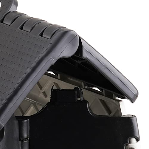 Primelife Plastic Multipurpose Moveable Portable 120 kg Capacity Folding Stool (18 Inch Height, Black - White) - Image 4