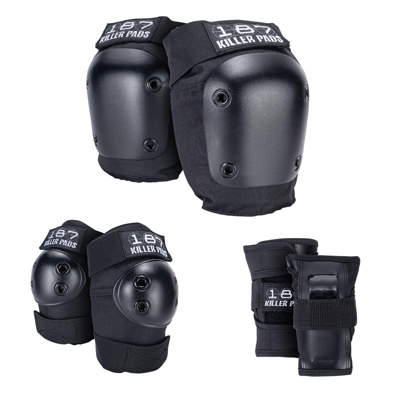 187 Killer Pads Six Pack Pad Set, Elbow Pads, Knee Pads, and Wrist Guards - Ideal for Skateboarding, Roller Skating, and Inline Skating - Image 1