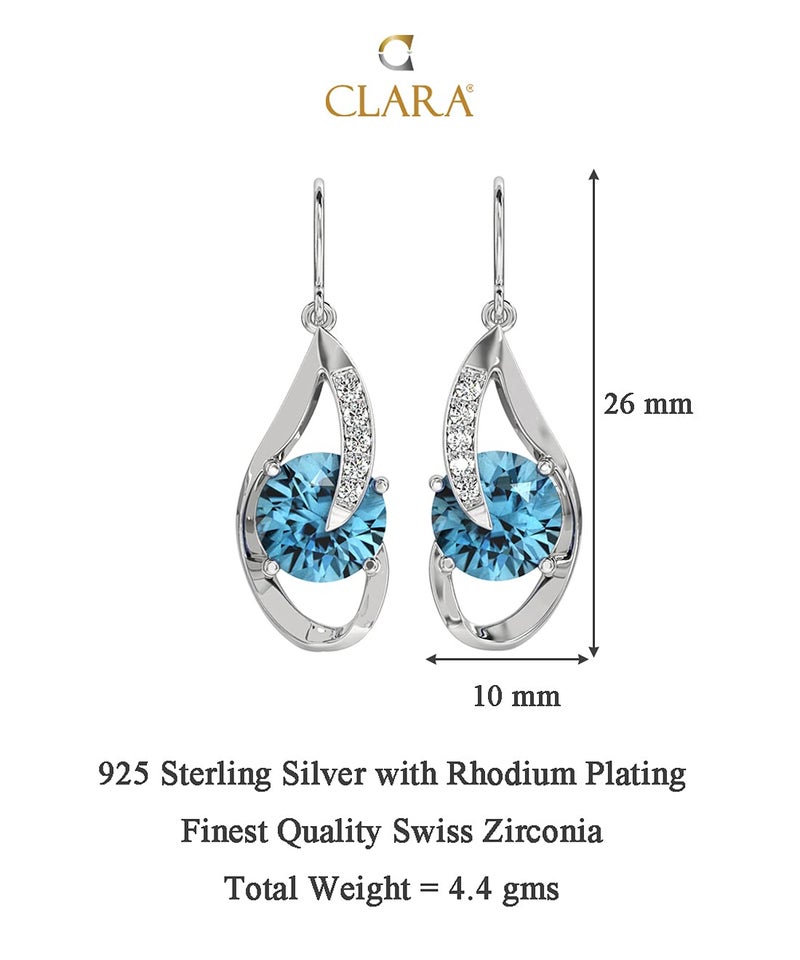 CLARA 925 Sterling Silver Sky Blue Eye Pendant with Chain Necklace | Rhodium Plated, Swiss Zirconia | Gift for Women & Girls - Image 5