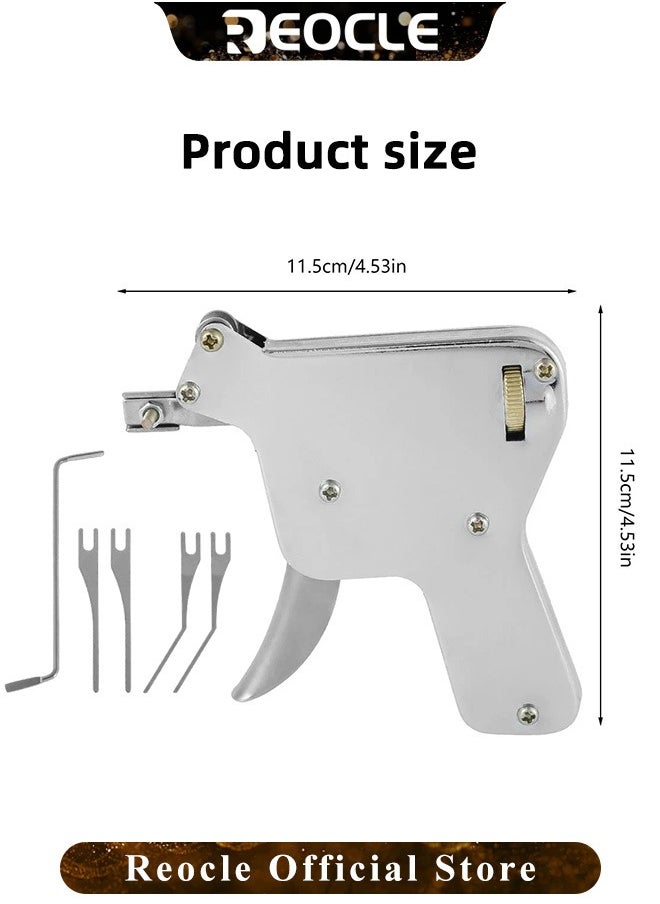 REOCLE - 6-in-1 Stainless Steel Key Decoder Tool Precision Key Gauge for Locksmiths Durable Handheld Lock Decoding Tool - Image 1