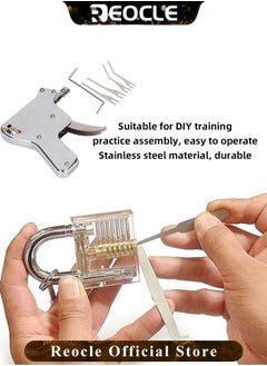 REOCLE 6-in-1 Stainless Steel Key Decoder Tool Precision Key Gauge for Locksmiths Durable Handheld Lock Decoding Tool  - Image 3