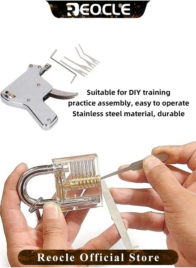 REOCLE - 6-in-1 Stainless Steel Key Decoder Tool Precision Key Gauge for Locksmiths Durable Handheld Lock Decoding Tool - Image 1