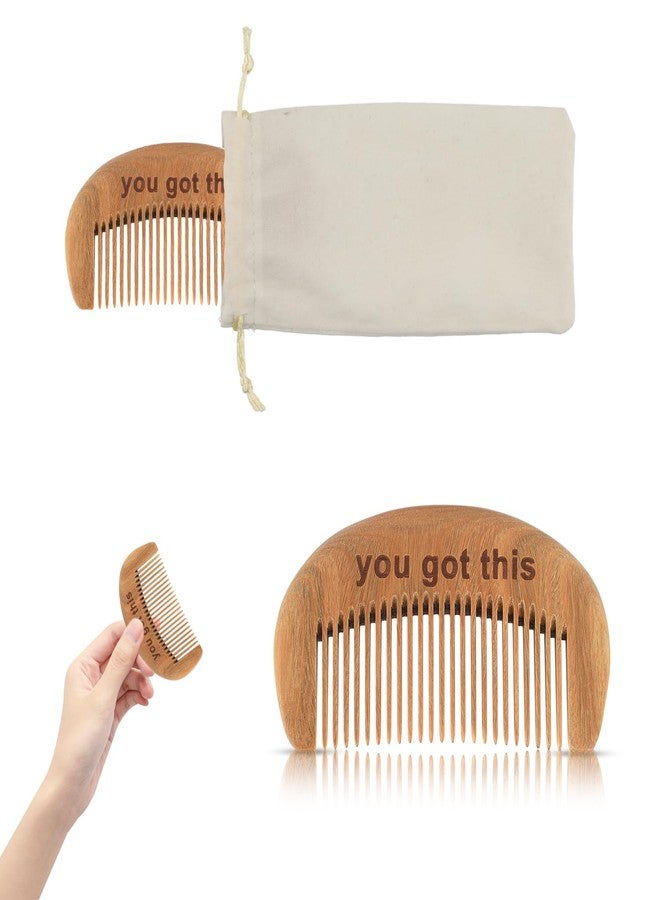 PEUTIER Labor Comb, Natural Wooden Birthing Comb for Labor Pain YOU GOT THIS Encouragement Labor and Delivery Comb Labor Gift Essentials for Pregnancy Women with Cloth Bag, Medium - Image 1