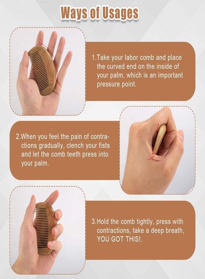 PEUTIER Labor Comb, Natural Wooden Birthing Comb for Labor Pain YOU GOT THIS Encouragement Labor and Delivery Comb Labor Gift Essentials for Pregnancy Women with Cloth Bag, Medium - Image 4