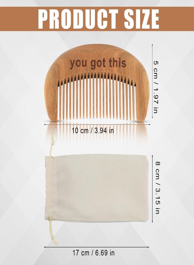 PEUTIER Labor Comb, Natural Wooden Birthing Comb for Labor Pain YOU GOT THIS Encouragement Labor and Delivery Comb Labor Gift Essentials for Pregnancy Women with Cloth Bag, Medium - Image 2