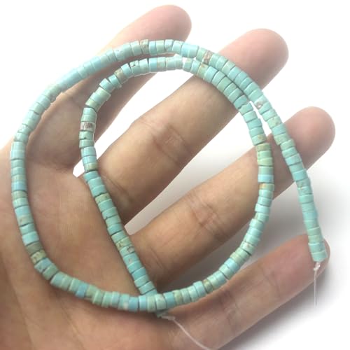 LIFAVOVY 160pcs 3x2mm Natural Turquoise Heishi Disc Rondelle Spacer Stone Semi Precious Gemstone Loose Beads for Jewelry Making 15 Inch - Image 5