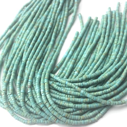 LIFAVOVY 160pcs 3x2mm Natural Turquoise Heishi Disc Rondelle Spacer Stone Semi Precious Gemstone Loose Beads for Jewelry Making 15 Inch - Image 4