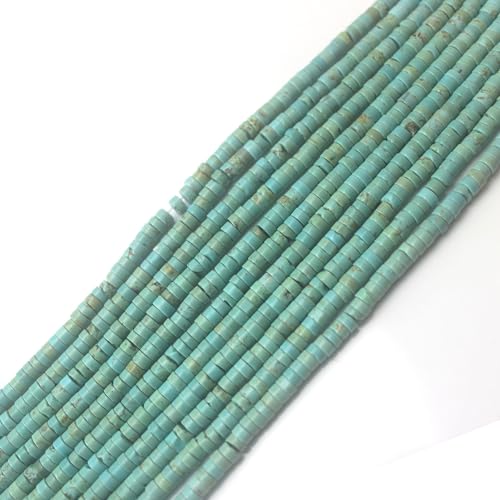LIFAVOVY 160pcs 3x2mm Natural Turquoise Heishi Disc Rondelle Spacer Stone Semi Precious Gemstone Loose Beads for Jewelry Making 15 Inch - Image 2