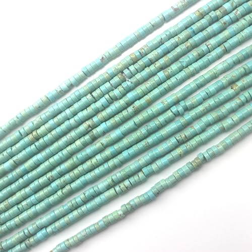 LIFAVOVY 160pcs 3x2mm Natural Turquoise Heishi Disc Rondelle Spacer Stone Semi Precious Gemstone Loose Beads for Jewelry Making 15 Inch - Image 1