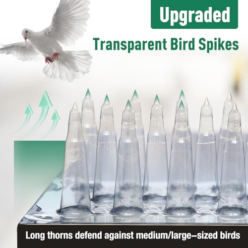 Touri Upgraded 24 Pack Bird Spikes, Covers 34 Feet(10.36m), Clear PVC Bird Deterrent Spikes Strips, Restrict Birds from Standing and Nesting, Keep Birds, Cats, Pigeons, and Other Animals Away - Image 5