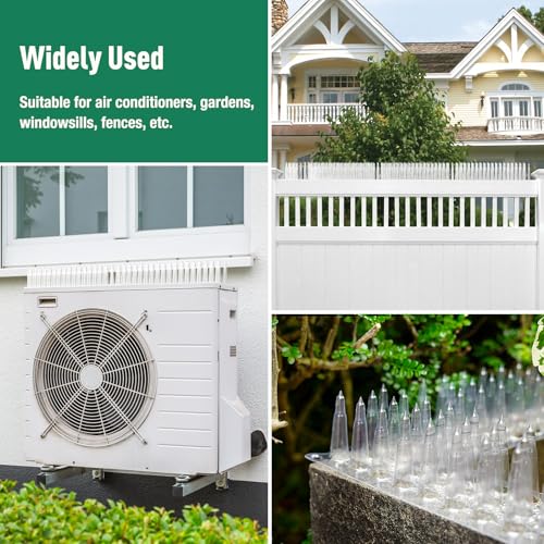 Touri Upgraded 24 Pack Bird Spikes, Covers 34 Feet(10.36m), Clear PVC Bird Deterrent Spikes Strips, Restrict Birds from Standing and Nesting, Keep Birds, Cats, Pigeons, and Other Animals Away - Image 3