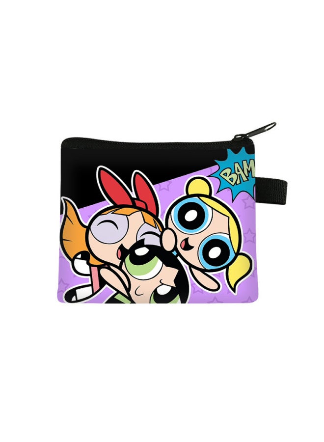 Powerpuff Girls Coin Purse Children's Cartoon Large-capacity Card Holder Student Mini Storage Bag Card Holder