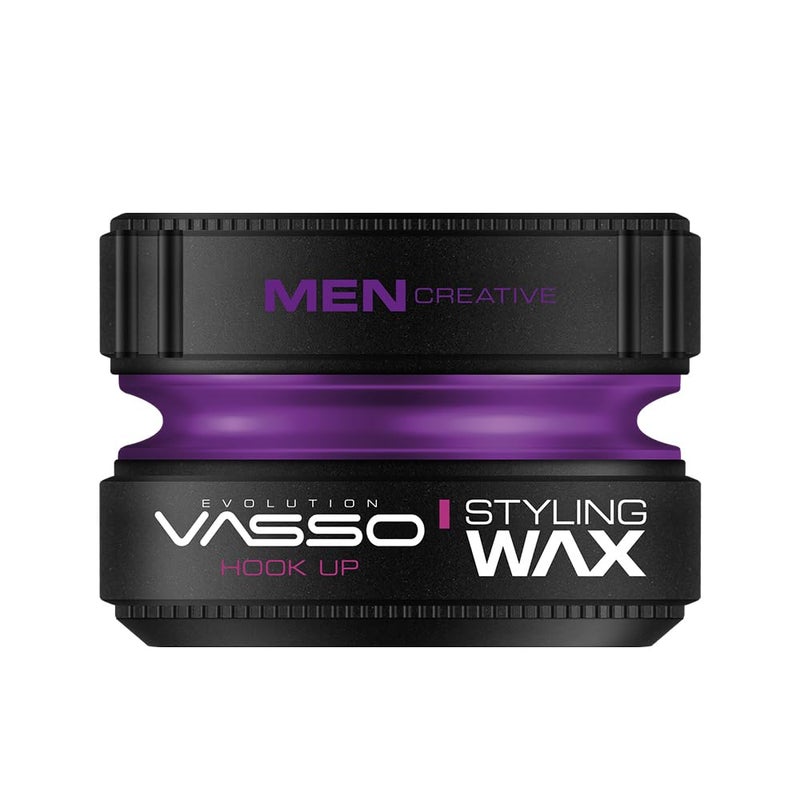 Vasso Hook Up Hair Styling Wax for Men, Super Strong Hold with Natural Shine, Water Based Hair Wax for Short & Thin Hair, Long Lasting Reworkable Styling Pomade, 5.07 fl oz (150 ml) - Image 2