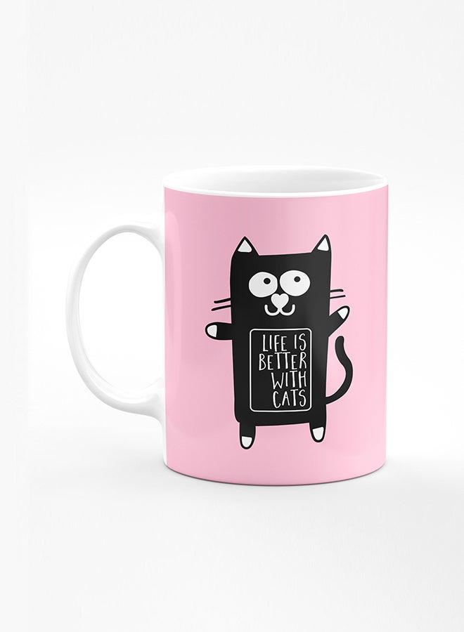 ستايلايزد كوب قهوة مطبوع مصمم بمقبض شديد التحمل 11 أونصة أكواب هدايا شخصية من السيراميك [آمن للاستخدام في الميكروويف ومقاوم للغسل في غسالة الصحون] - طباعة رخامية أسود - Image 1