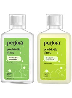 Perfora Perfora Thyme & Lemon Mint Mouthwash, 300ml X 2 | Alcohol-Free Mouth Wash Liquid With Probiotics, Hyaluronic Acid, & Vitamin C | Freshens Breath & Removes Germs | Mouthwash For Oral Care  - Image 1