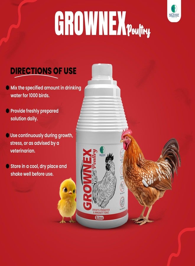 NICEWAY INDIA® GROWNEX™ Poultry - Growth Supplement for Chicken, Hen, Broilers (1 Litre) - Image 5