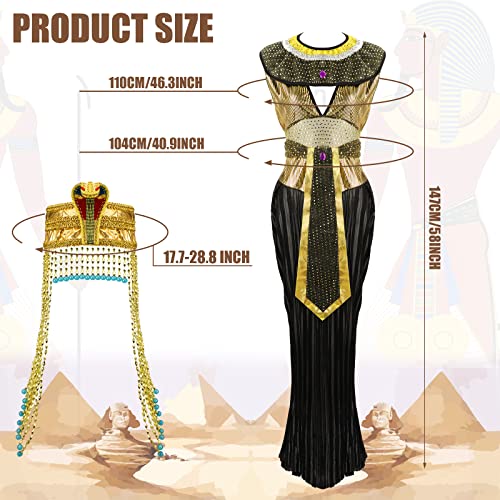JenPen Egyptian Costume Women Queen Golden and Headband Snake Beaded Headpiece, Women's Egyptian Costume Accessories for Halloween Cosplay - Image 3