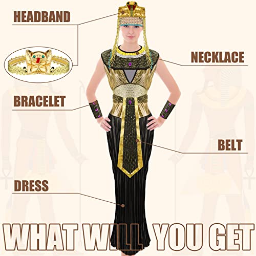 JenPen Egyptian Costume Women Queen Golden and Headband Snake Beaded Headpiece, Women's Egyptian Costume Accessories for Halloween Cosplay - Image 2