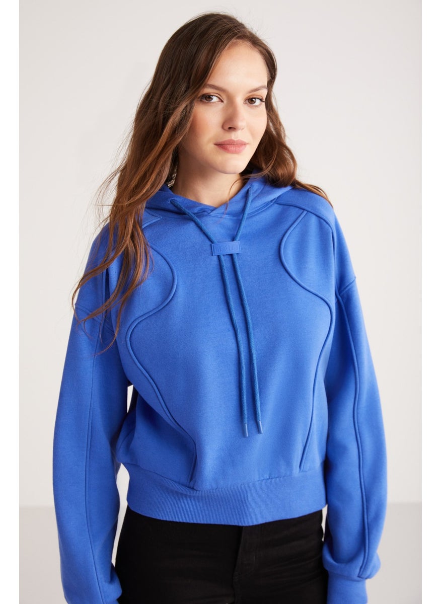 Kennedy Women's Polar Fleece Soft Hooded Piping Detailed Comfort Fit Blue Sweatshirt - pzsku/Z46475BEA1E3565D3F87CZ/45/_/1732097681/83119e7b-9f61-46e5-a9bc-a16950d097ae